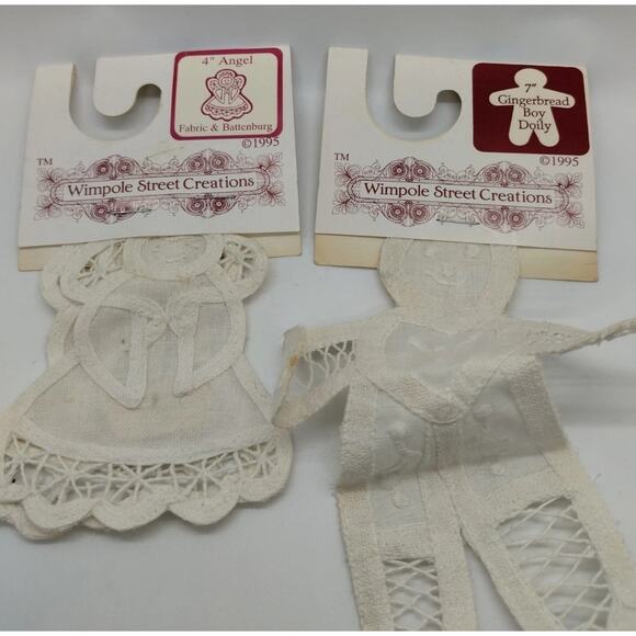 Wimpole Street Creations 7" Gingerbread Boy Doily - 4" Angel - Picture 1 of 5